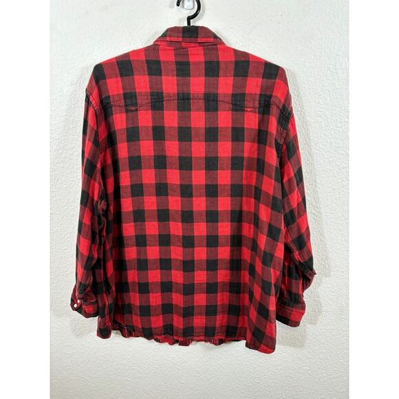 Vintage RL Polo Country Shirt Shaket Mens 4XB Flannel Plaid Pearl Snaps Red - Picture 10 of 11